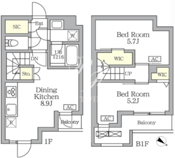アジールコート三宿テラス 108 間取り図