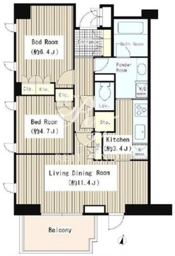 オアーゼ用賀 W-201 間取り図