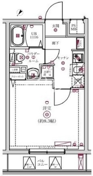 レンティーヴァ綾瀬 302 間取り図