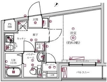 レンティーヴァ綾瀬 405 間取り図