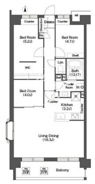 コンフォリア高島平 1-206 間取り図