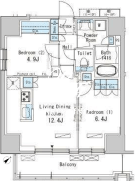 パークアクシス西巣鴨 605 間取り図