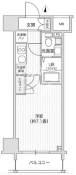 レジディア笹塚2 1407 間取り図