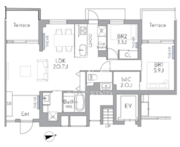 THE GRANDUO FUTAKOTAMAGAWA 102 間取り図