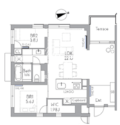 THE GRANDUO FUTAKOTAMAGAWA 201 間取り図