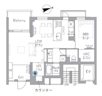 THE GRANDUO FUTAKOTAMAGAWA 202 間取り図
