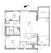 THE GRANDUO FUTAKOTAMAGAWA 401 間取り図