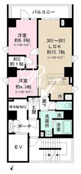 ショコラスイート東日本橋 401 間取り図