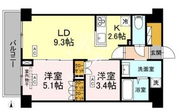 ロイジェント西新井 102 間取り図