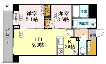ロイジェント西新井 201 間取り図