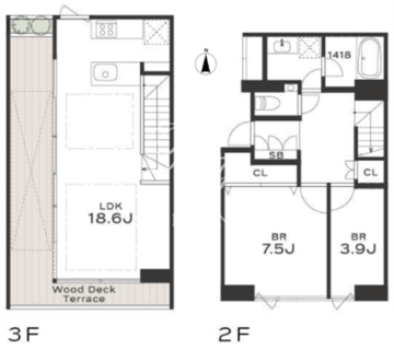 THE GRANDUO SAKURASHINMACHI 206 間取り図