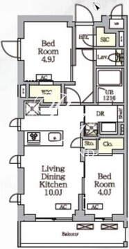 グランパーク千駄ヶ谷レジデンス 401 間取り図