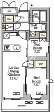 グランパーク千駄ヶ谷レジデンス 102 間取り図