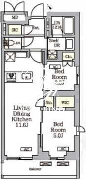 グランパーク千駄ヶ谷レジデンス 403 間取り図