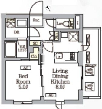 グランパーク千駄ヶ谷レジデンス 206 間取り図