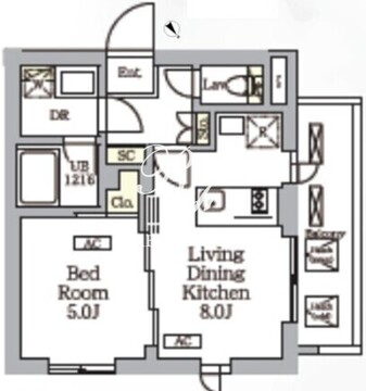 グランパーク千駄ヶ谷レジデンス 306 間取り図
