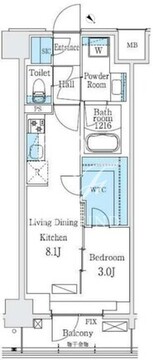 アーバンブリーズ巣鴨 208 間取り図