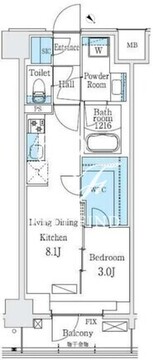 アーバンブリーズ巣鴨 408 間取り図