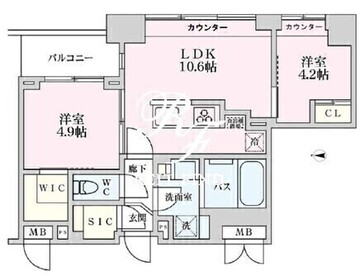 プライマル品川大井町 801 間取り図