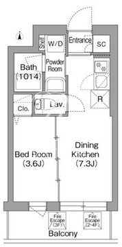 コンフォリア・リヴ両国イースト 203 間取り図