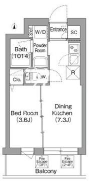 コンフォリア・リヴ両国イースト 303 間取り図
