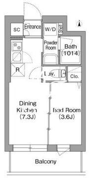 コンフォリア・リヴ両国イースト 402 間取り図