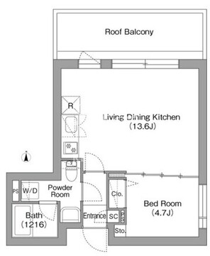 コンフォリア・リヴ両国イースト 405 間取り図