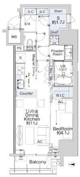 ベルファース蒲田ウエスト 606 間取り図