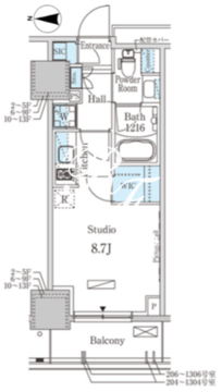 パークアクシス赤塚 504 間取り図