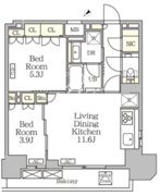 ザ・パークハビオ大森山王 1806 間取り図
