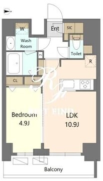 エスレジデンス新宿早稲田アヴェリス 1204 間取り図