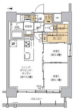 リビオメゾン芝浦 307 間取り図