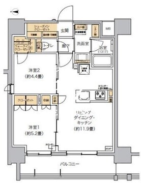リビオメゾン芝浦 708 間取り図