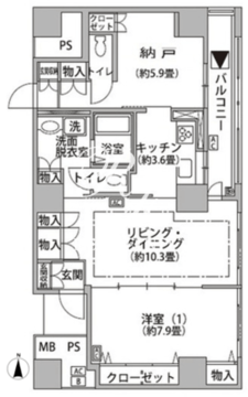 東雲キャナルコートCODAN 20-707 間取り図