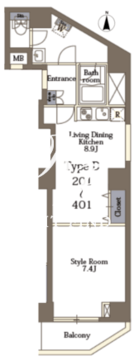 リリーフォート板橋大山 401 間取り図