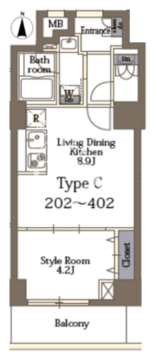 リリーフォート板橋大山 202 間取り図