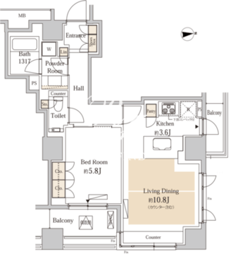 パークアクシス代官山 403 間取り図