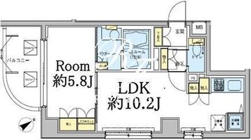 ドゥーエ五反田 404 間取り図