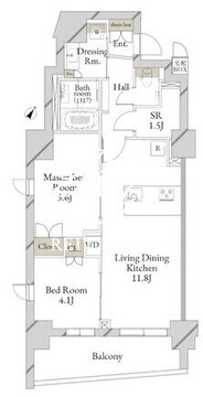 ライブカーサ文京千石プレミア 401 間取り図