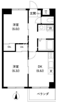 サンセゾンＩ 112 間取り図