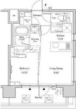 ザ・パークハビオ代々木 608 間取り図