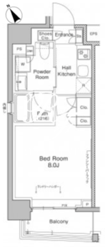 プラウドフラット東日本橋 803 間取り図