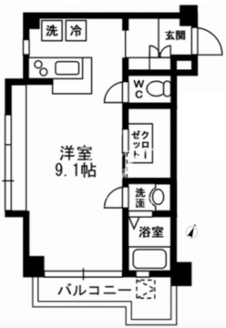 レジディア代々木2 308 間取り図
