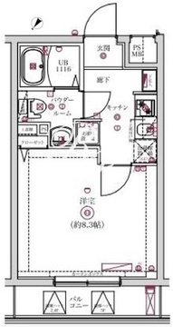 レンティーヴァ綾瀬 202 間取り図