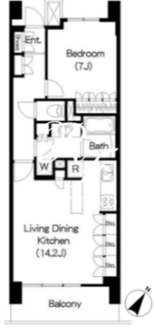 ブリリアイスト三軒茶屋 B-611 間取り図