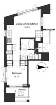 プライムアーバン本駒込 603 間取り図