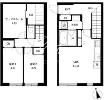 クールブラン西荻窪 101 間取り図