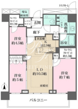 ザ・パークハウス晴海タワーズティアロレジデンス 3609 間取り図