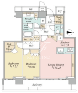 ザ・パークハウス晴海タワーズティアロレジデンス 3613 間取り図