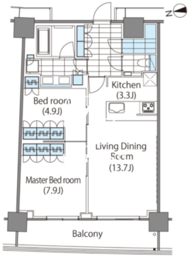 コンフォリア新宿イーストサイドタワー 611 間取り図